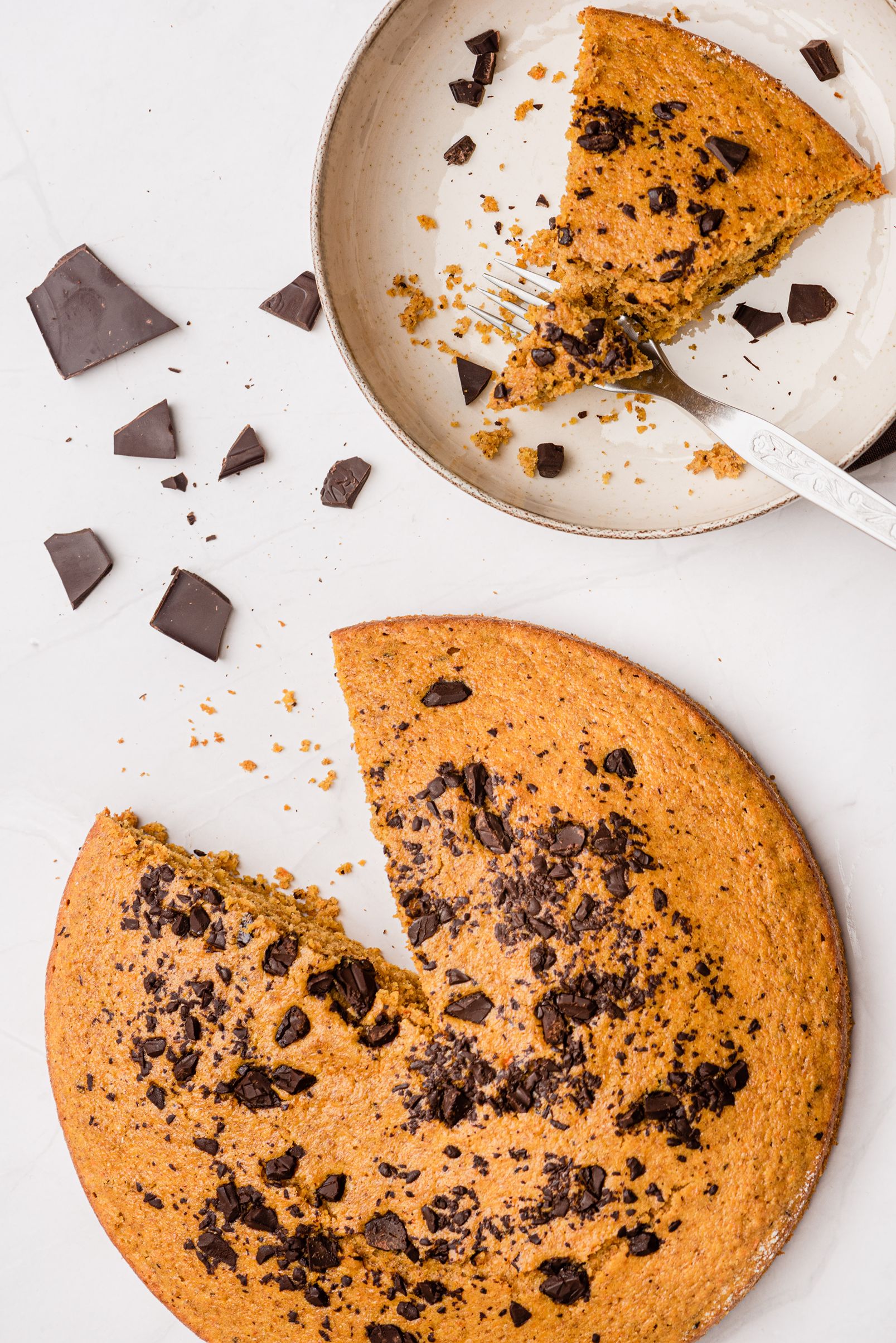 bolo de cenoura e chocolate negro